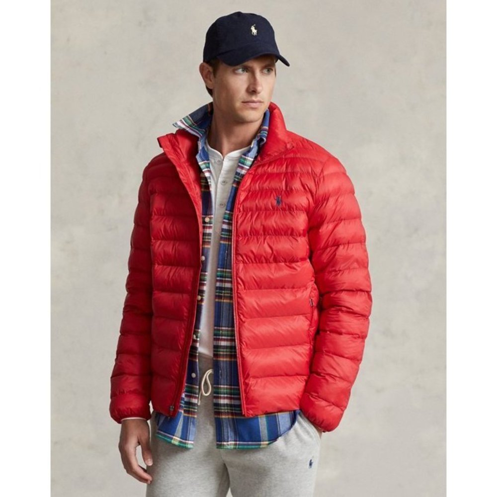 POLO RALPH LAUREN | MEN'S RED PUFFER DUCK DOWN PACKABLE JACKET